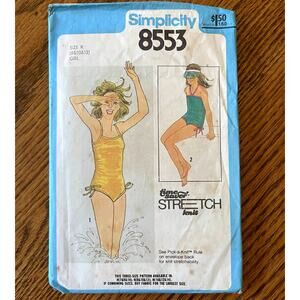 Vintage 1970s Simplicity 8553 Sewing Pattern Size XXS - XS Bathing Suit COMPLETE